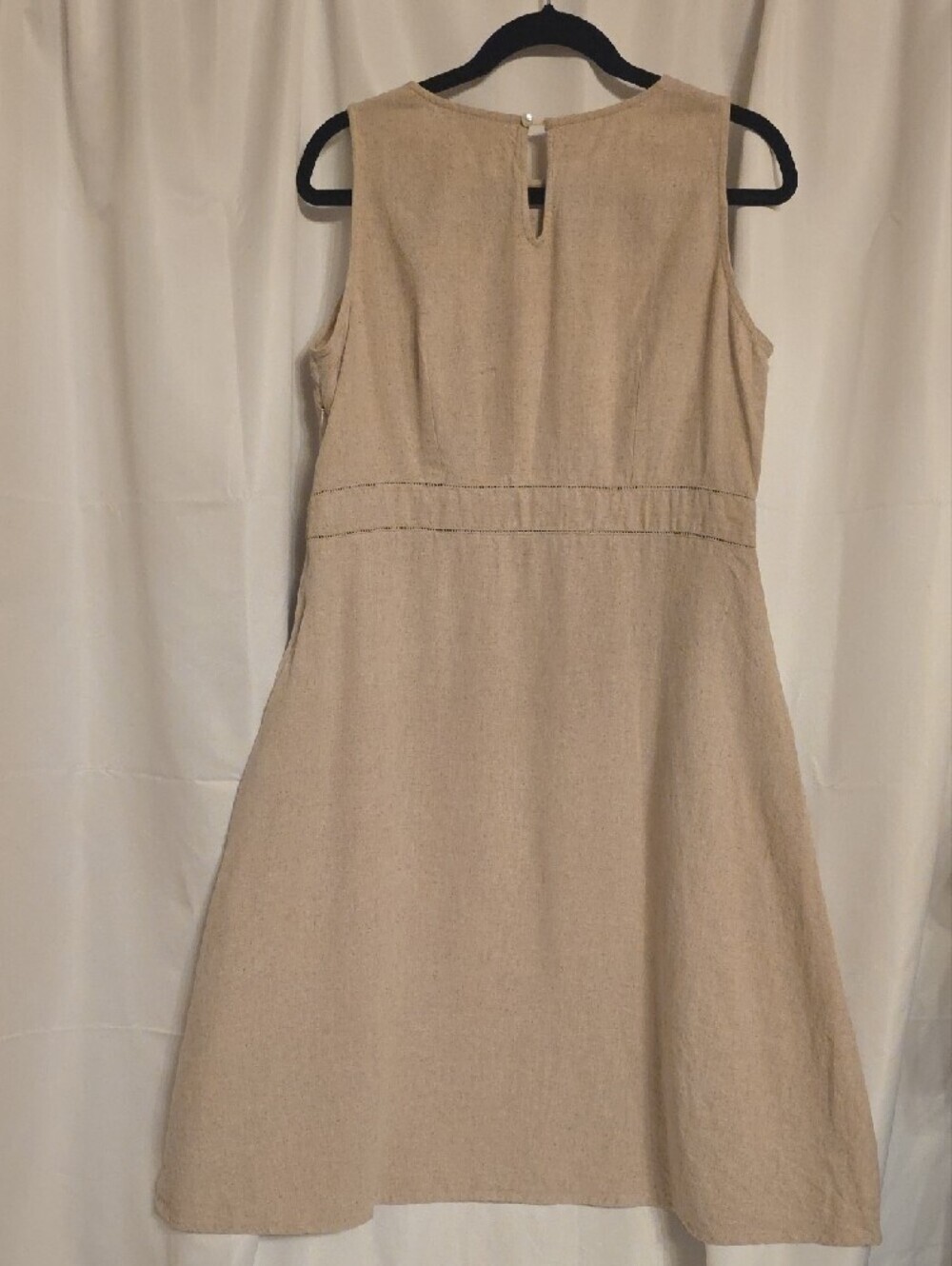 AND Natural Dress Cream Midi Dress with Floral Embroidery Size 14 - Picture 11 of 16